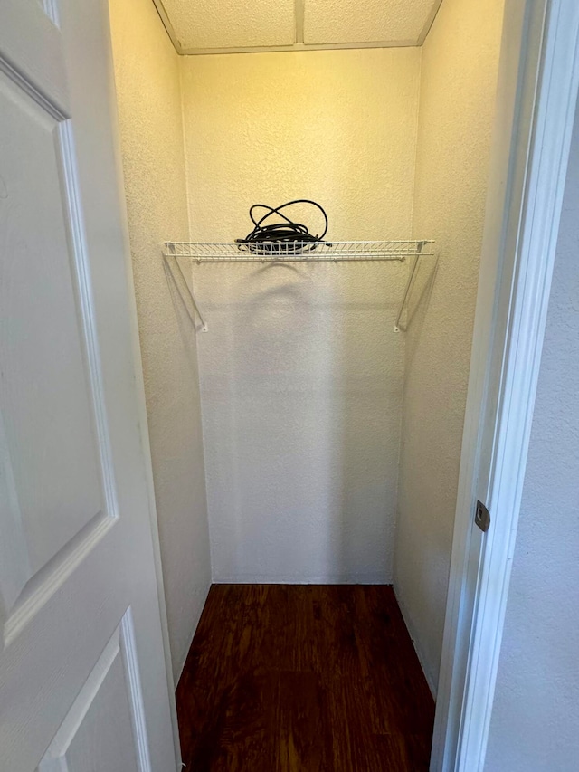 spacious closet featuring hardwood / wood-style floors