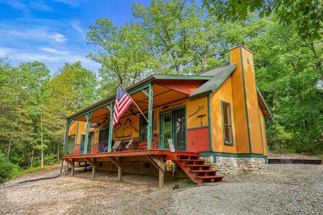 exterior space with covered porch