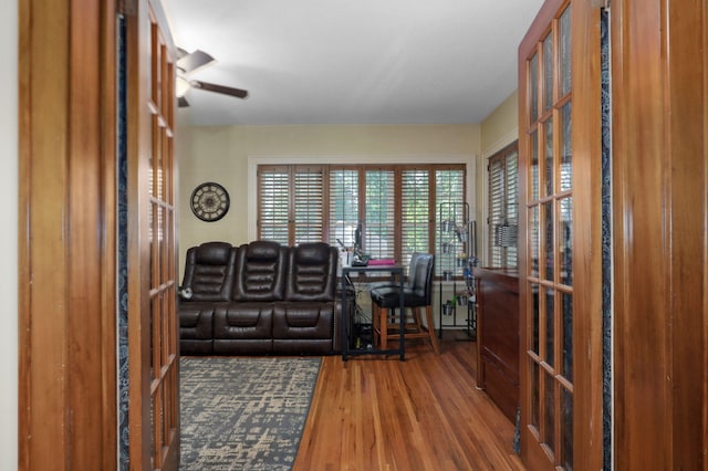 interior space featuring wood-type flooring