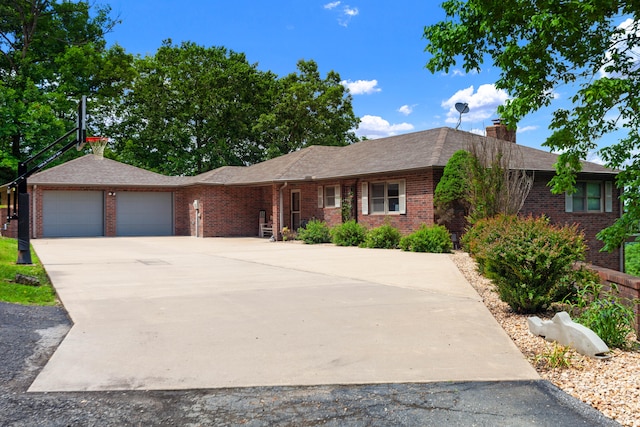 ranch-style home with a garage