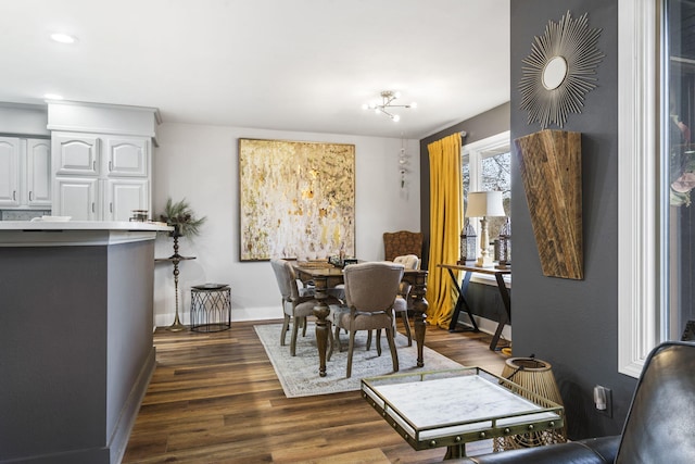 dining room featuring dark hardwood / wood-style flooring