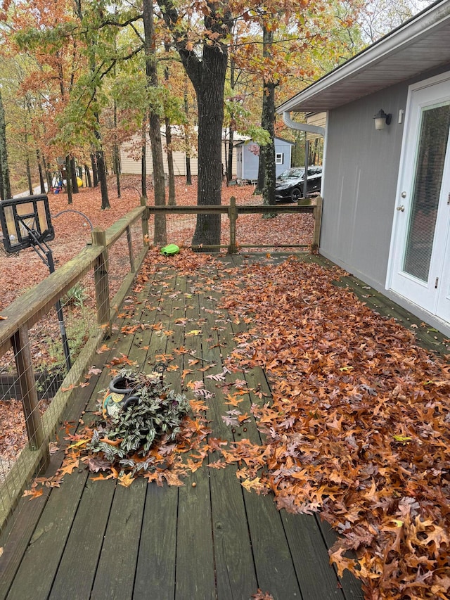 view of wooden deck