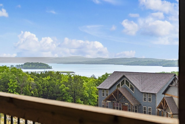 property view of water featuring a mountain view