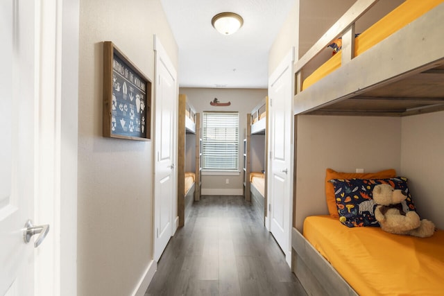 hall featuring dark hardwood / wood-style floors