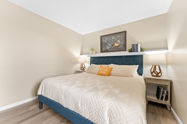 bedroom with wood-type flooring