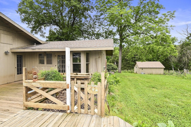view of shed