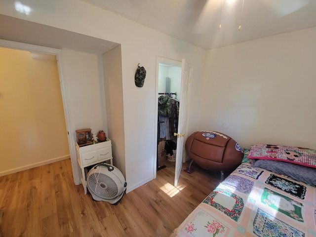 bedroom featuring light hardwood / wood-style flooring