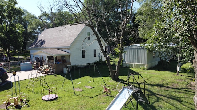 5317 E Ave, Morrisville, MO 65710 - view of yard featuring fence, an outbuilding, and a storage unit