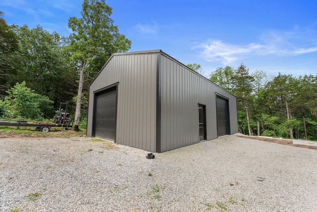 view of garage