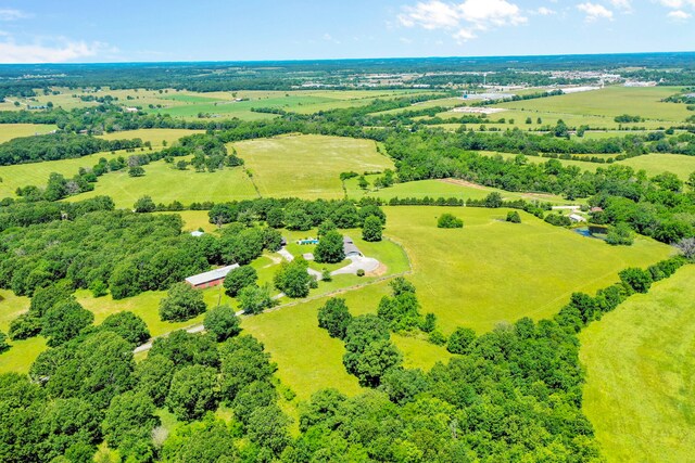 aerial view featuring a rural view