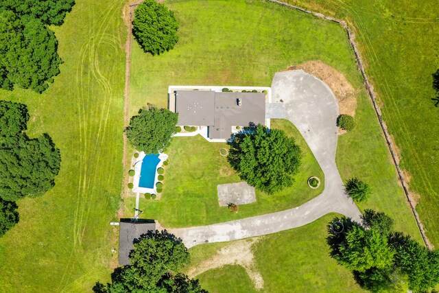 bird's eye view with a rural view