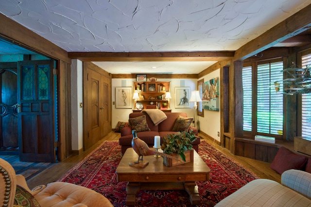 living room featuring hardwood / wood-style flooring