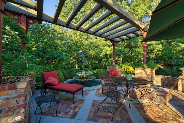 view of patio / terrace with a pergola