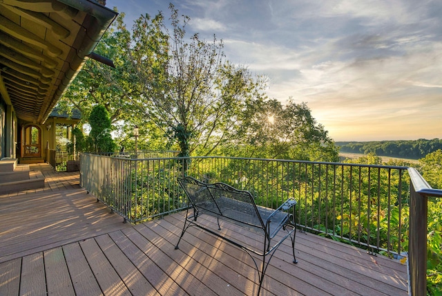 view of deck at dusk