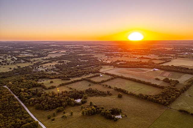 view of aerial view at dusk