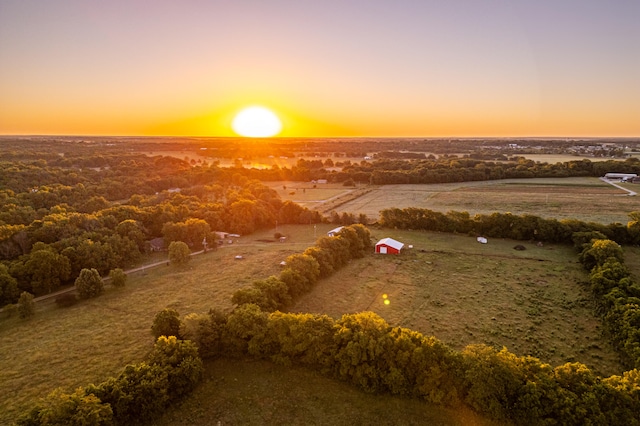 view of aerial view at dusk