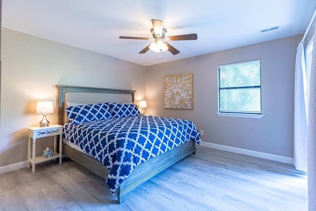 320 Turnberry Dr Unit 3, Branson, MO 65616 - bedroom with baseboards, a ceiling fan, wood finished floors, and visible vents