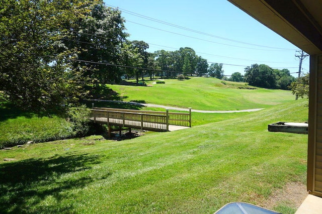 view of community featuring a lawn