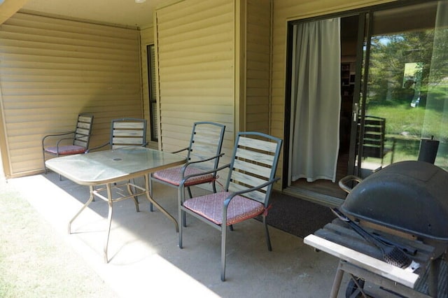 view of patio / terrace featuring a grill