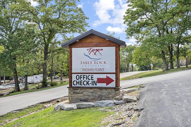 view of community sign