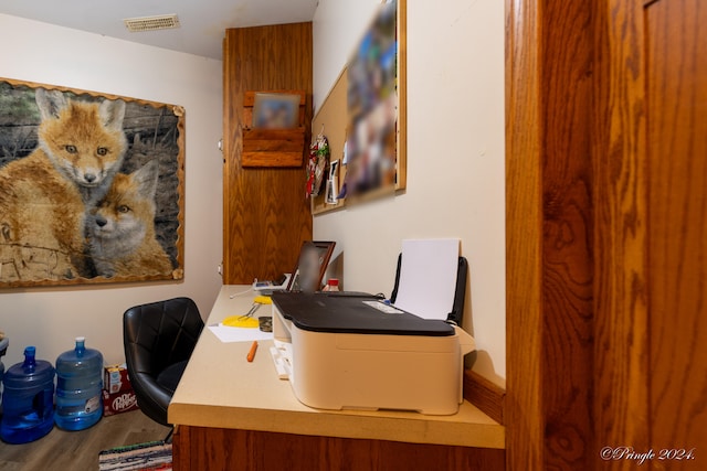 office space featuring hardwood / wood-style flooring