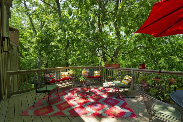 deck featuring an outdoor hangout area