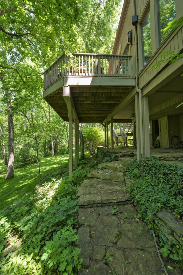 view of patio / terrace featuring a wooden deck