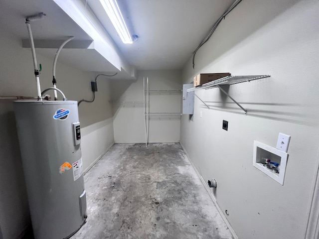 basement with water heater