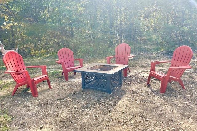 view of patio with an outdoor fire pit