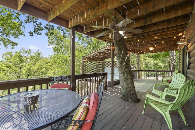 deck with ceiling fan