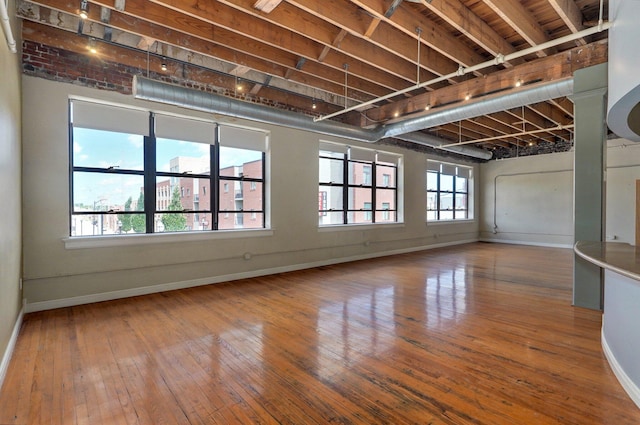 spare room with plenty of natural light and hardwood / wood-style floors