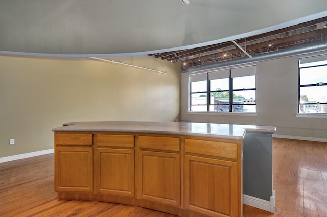 kitchen with light hardwood / wood-style floors