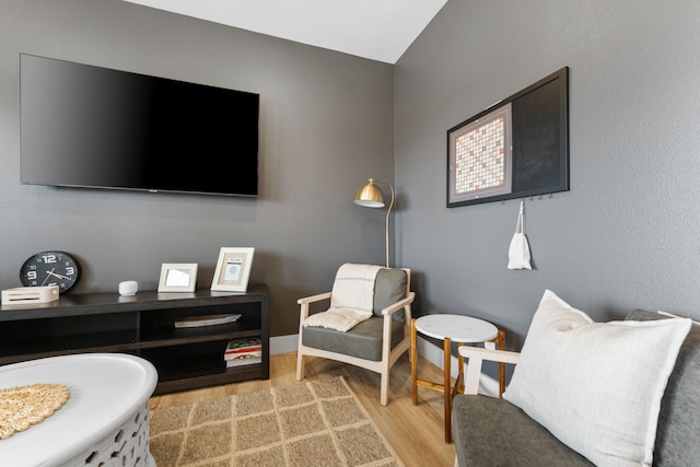 living area featuring light hardwood / wood-style flooring