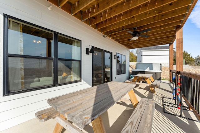 deck with ceiling fan