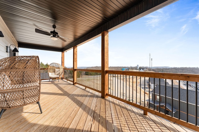 deck featuring ceiling fan