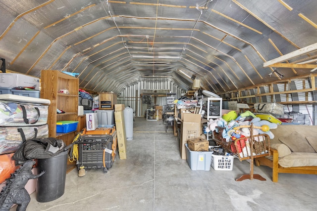 view of unfinished attic