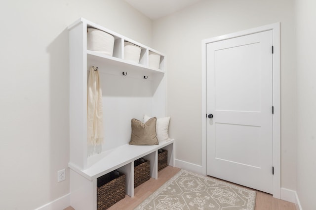 mudroom featuring light hardwood / wood-style floors