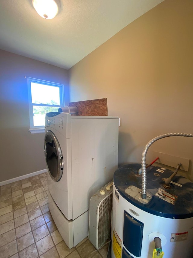 laundry area with washer / dryer and electric water heater