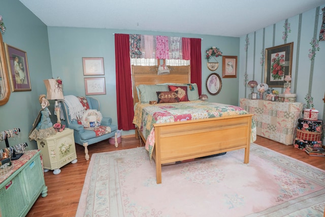 bedroom featuring light hardwood / wood-style floors