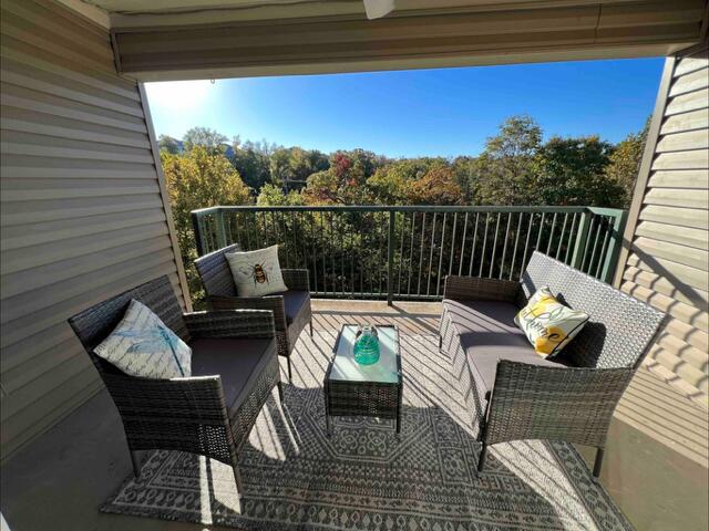 balcony with an outdoor hangout area