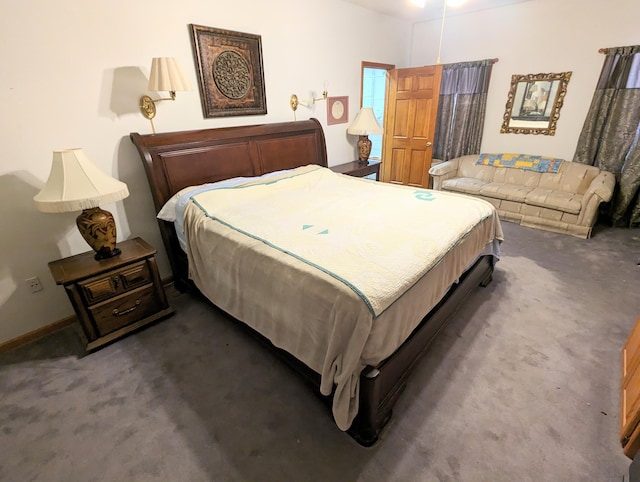 bedroom featuring carpet