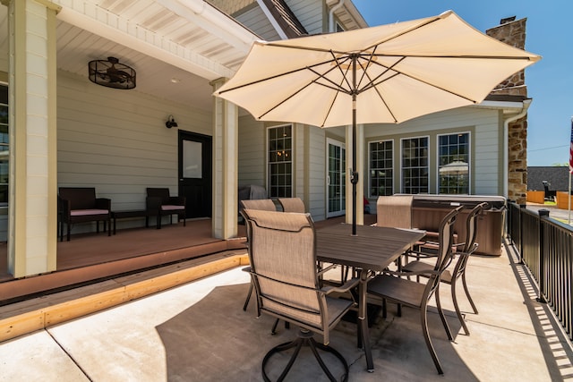 view of patio / terrace with a wooden deck