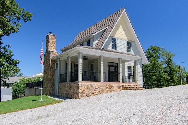 view of front of property with a porch