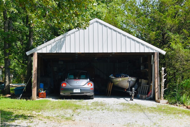 view of garage