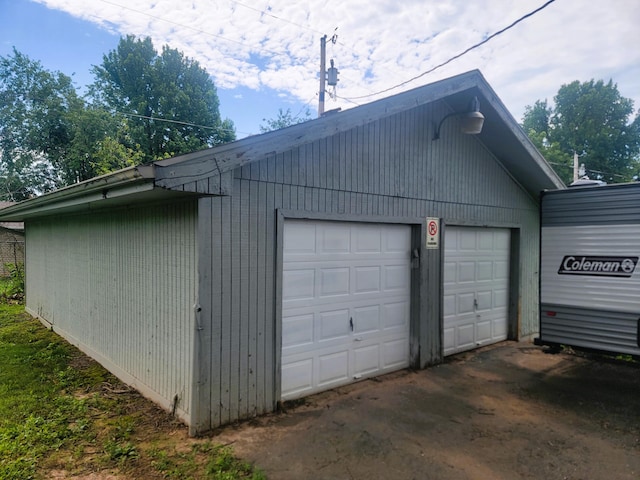 view of garage