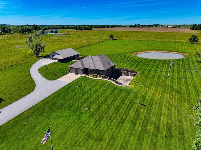 aerial view with a rural view