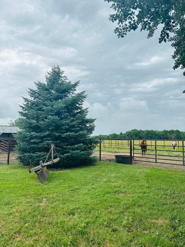 view of yard featuring a rural view