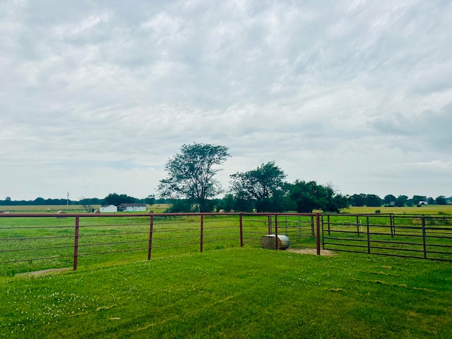 view of yard with a rural view