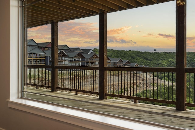 view of deck at dusk