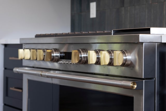 interior details featuring stainless steel range oven